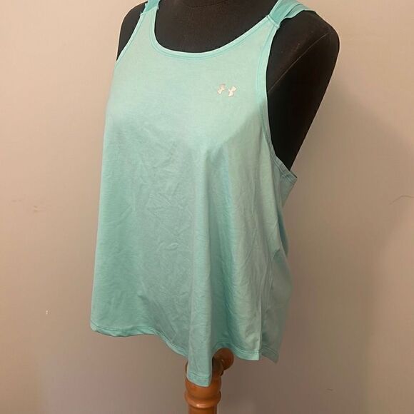 Under Armour Women's Teal Loose Scoop Neck Athletic Tech Tank - Picture 2 of 8